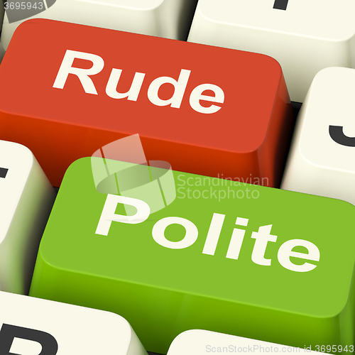 Image of Rude Polite Keys Means Good Bad Manners