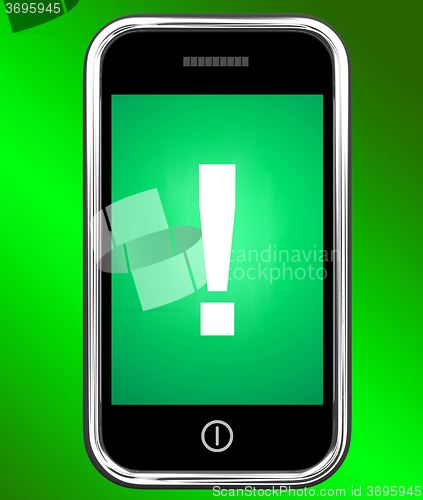 Image of Exclamation Mark On Phone Shows Attention Warning