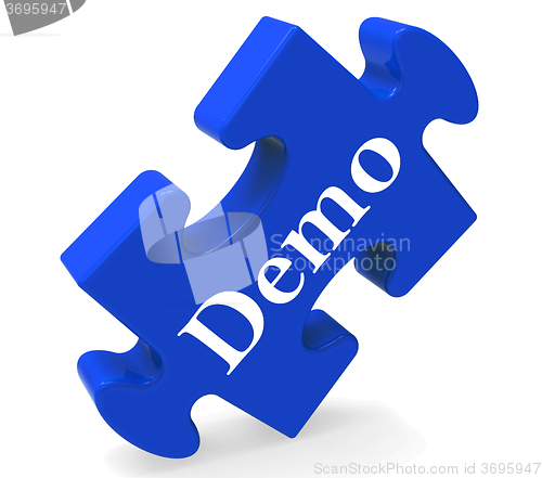 Image of Demo Puzzle Shows Product Demonstration Trial Or Version