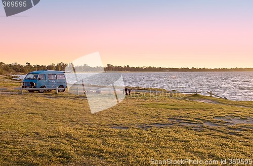 Image of camper on lake bonney