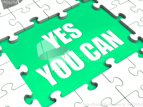 Image of Yes You Can Puzzle Shows Inspiration Motivation And Achievement