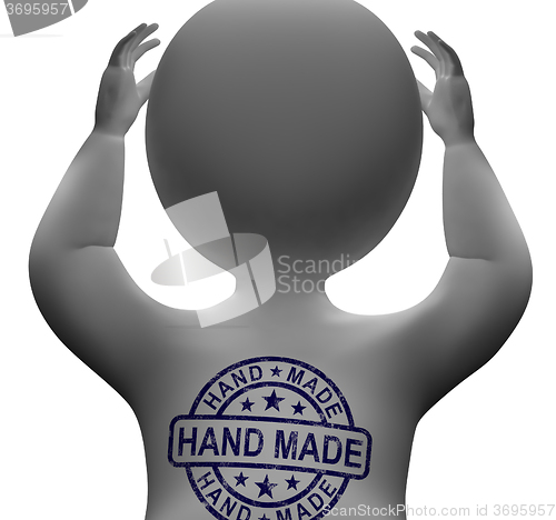 Image of Hand Made Stamp On Man Shows Original Handmade