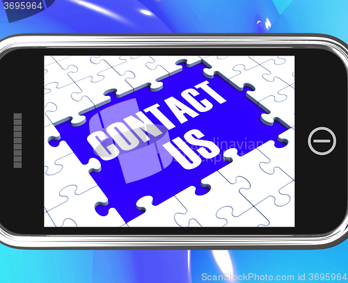 Image of Contact Us On Smartphone Showing Online Assistance