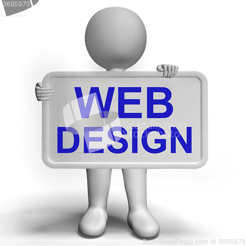 Image of Web Design Sign Shows Creativity And Web Concepts