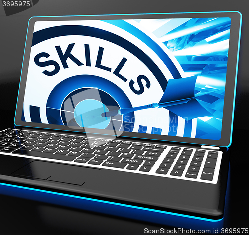 Image of Skills On Laptop Shows Great Abilities