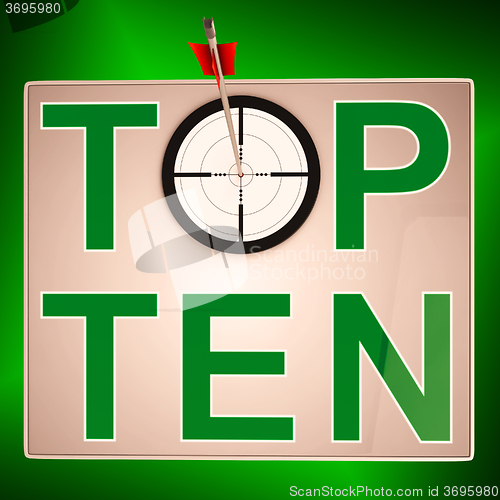 Image of Top Ten Target Means Successful Achievement