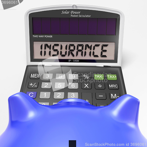 Image of Insurance Calculator Shows Protection Through Secure Policy