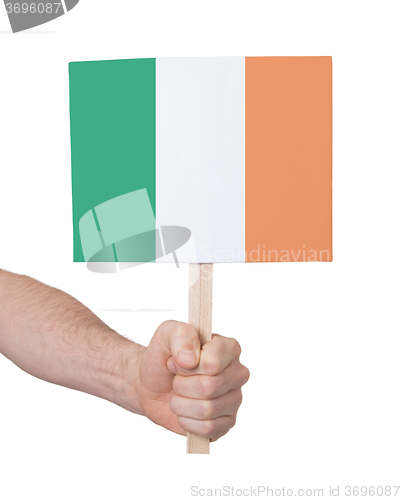 Image of Hand holding small card - Flag of Ireland