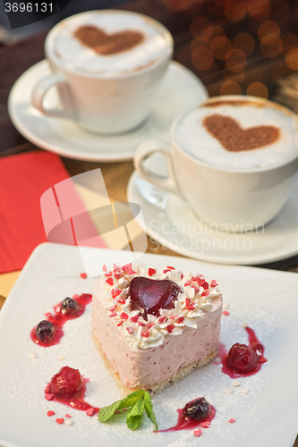 Image of heart-shaped valentine cake