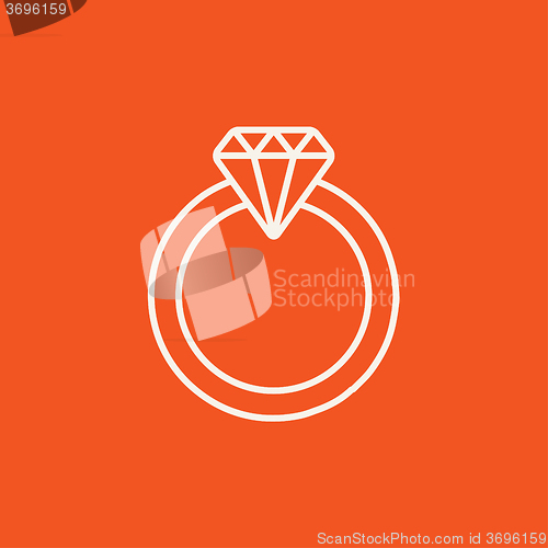 Image of Diamond ring line icon.