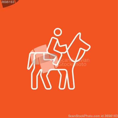 Image of Horse riding line icon.
