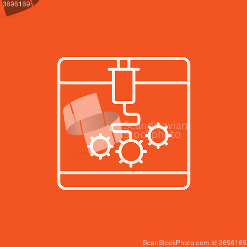 Image of Tree D printing line icon.