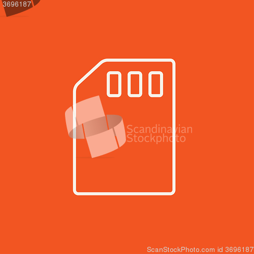 Image of Sim card line icon.