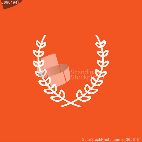 Image of Laurel wreath line icon.