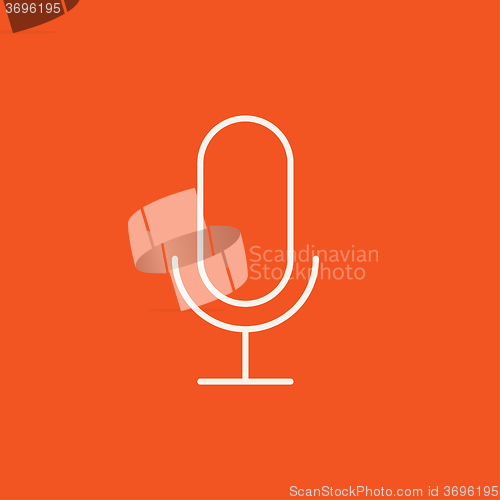 Image of Retro microphone line icon.