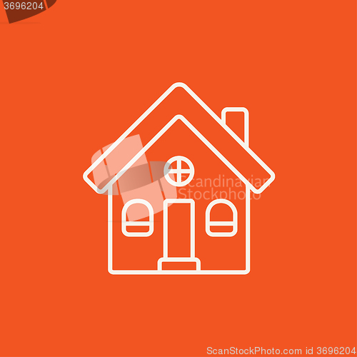 Image of Detached house line icon.