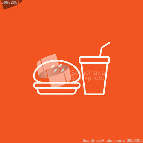 Image of Fast food meal line icon.