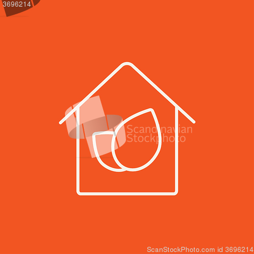 Image of Eco-friendly house line icon.