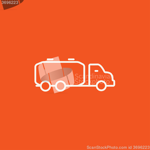 Image of Truck liquid cargo line icon.