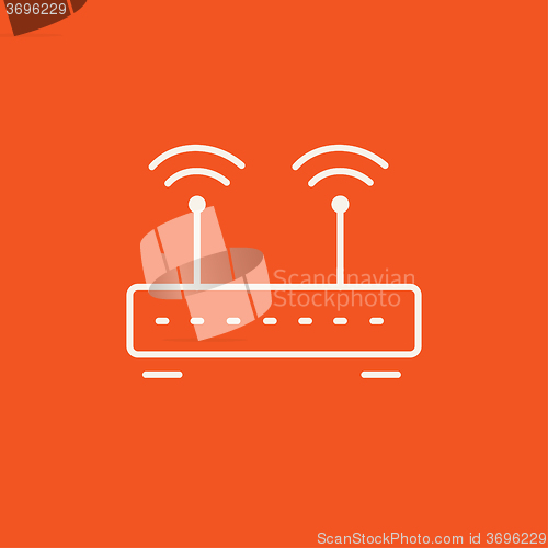 Image of Wireless router line icon.