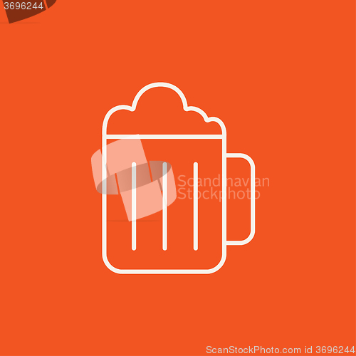 Image of Mug of beer line icon.