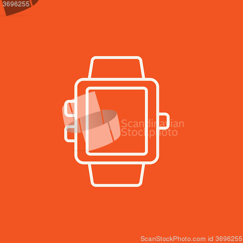 Image of Smartwatch line icon.