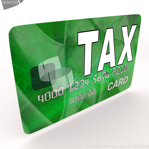 Image of Tax On Credit Debit Card Shows Taxes Return IRS