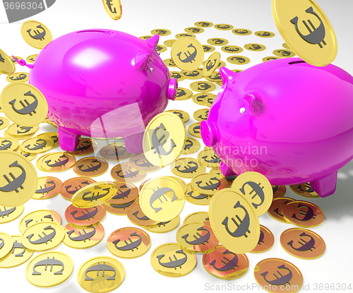 Image of Piggybanks On Coins Shows European Financial Status