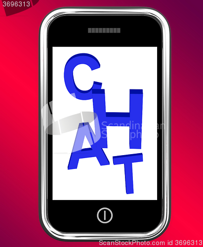 Image of Chat  On Phone Shows Talking Typing Or Texting