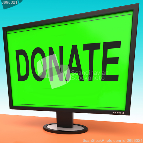 Image of Donate Computer Shows Charity Donating And Fundraising