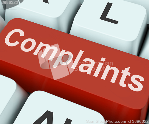 Image of Complaints Key Shows Complaining Or Moaning Online