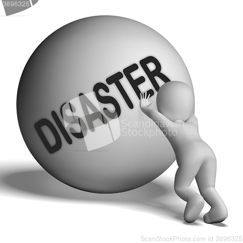 Image of Disaster Uphill Character Shows Crisis Trouble Or Calamity