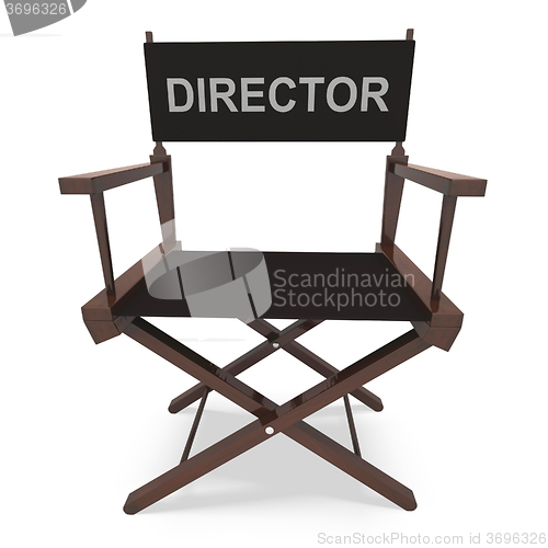 Image of Director\'s Chair Shows Movie Producer Or Filmmaker