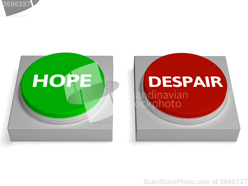 Image of Hope Despair Buttons Show Hopelessness Or Hopeful