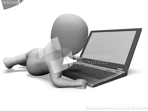 Image of Notebook Computer Showing Browsing Web Online