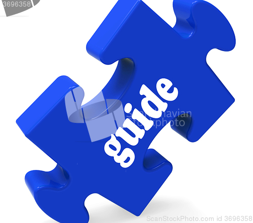 Image of Guide Puzzle Shows Consulting Instructions Guideline And Guiding