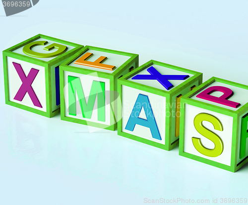 Image of Xmas Blocks Show Merry Christmas And Festive Season