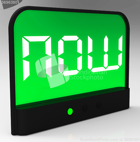 Image of Now Clock Showing Quick Urgency For Action