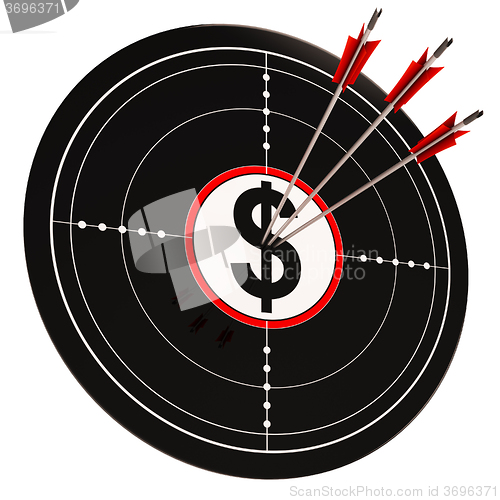 Image of Dollar Target Shows Bucks Cash And Wealth