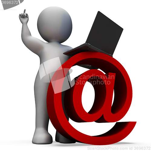 Image of Email Sign And Laptop Showing Correspondence