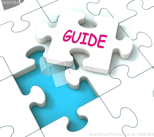 Image of Guide Puzzle Shows Consulting Guidance Guideline And Guiding