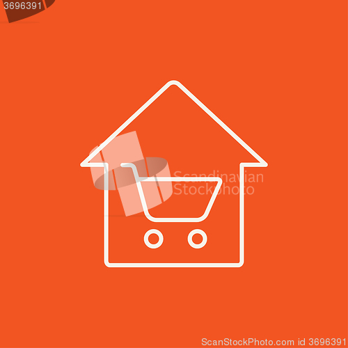 Image of House shopping line icon.