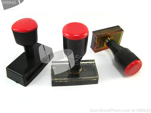 Image of red and black stamps