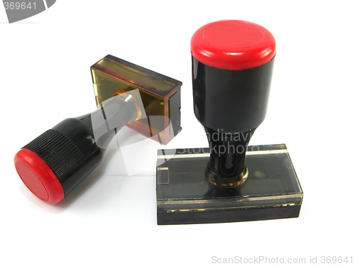 Image of red and black stamps