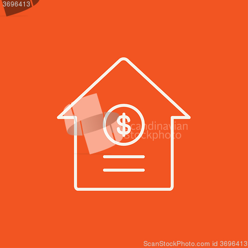Image of House with dollar symbol line icon.