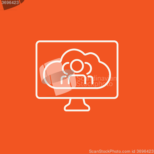 Image of Cloud computing line icon.
