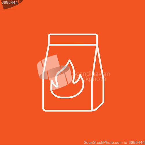 Image of Take-away meals package line icon.