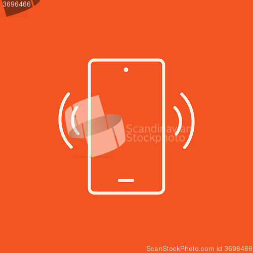 Image of Vibrating phone line icon.