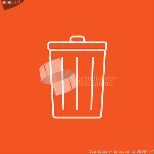 Image of Trash can line icon.