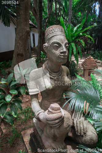 Image of statues in  modern luxury hotel, Samui, Thailand